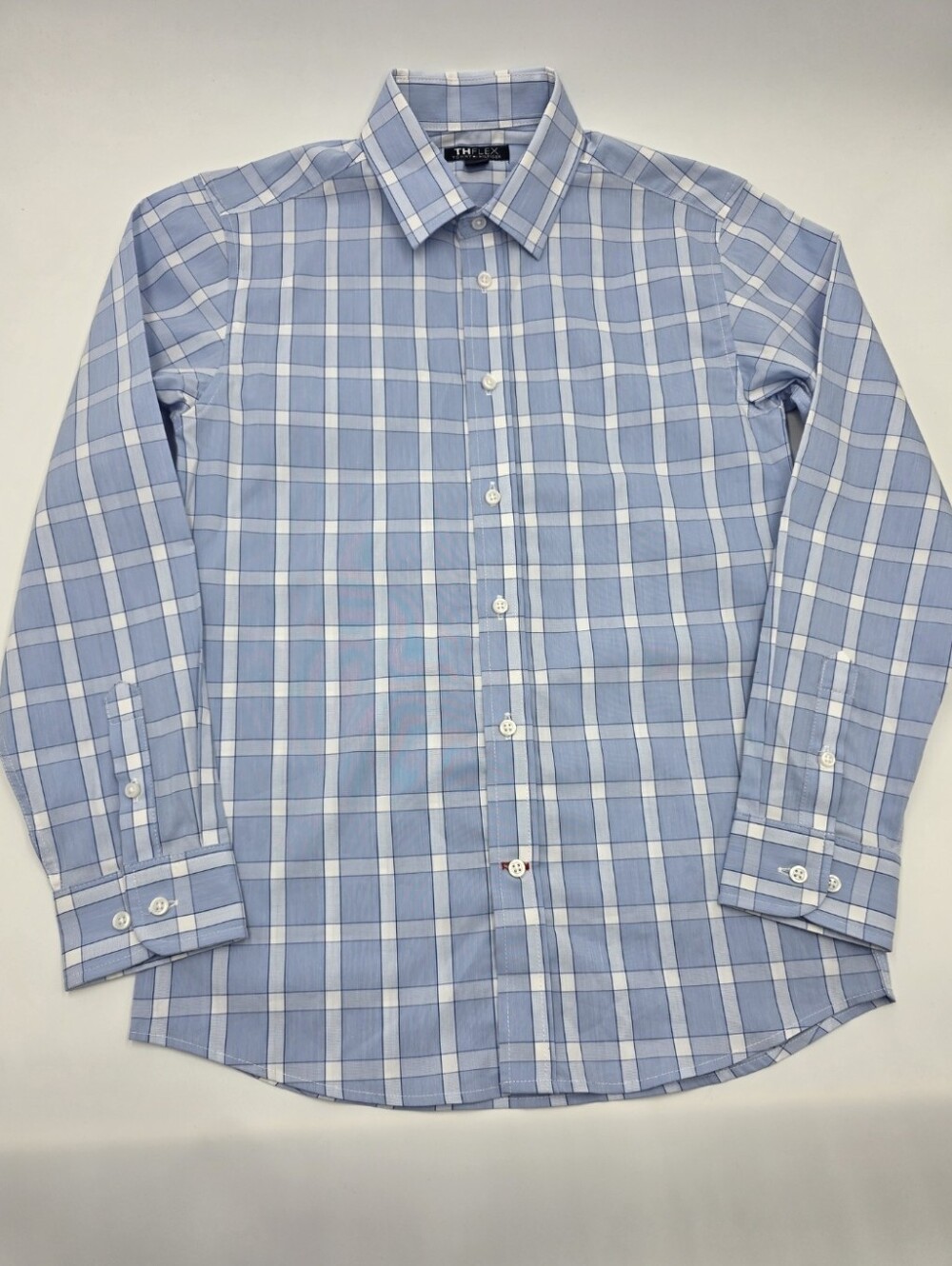Tommy Hilfiger boys' blue plaid dress shirt size 14